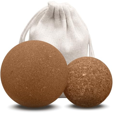 KCVV Massageball, Kork Faszienball Anzug 6 und 8 cm, Faszienball für Füße Umweltfreundlich und Tragbar, Kork Halbkugel Selbstmassage Geeignet für Rücken-, Nacken- und Fußmassage