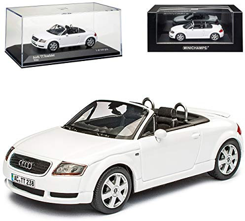 alles-meine.de GmbH A*u*d*i TT 8N Roadster Cabrio Weiss 1998-2006 1/43 Minichamps Modell Auto mit individiuellem Wunschkennzeichen