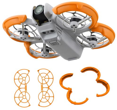 POFIBO Propellerschutz für DJI Neo Zubehör - Komplettes Propeller Anti-Kollision Protektor für DJI Neo Drohne Zubehör (Orange)