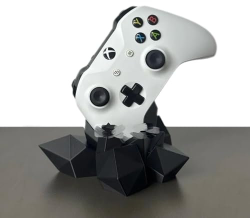 Support de manette de jeu en cristal imprimé 3D, support géométrique universel pour PS5/PS4/Xbox Series X/Switch Pro, étagère d'affichage pour streamers et collectionneurs (noir, XBOX)