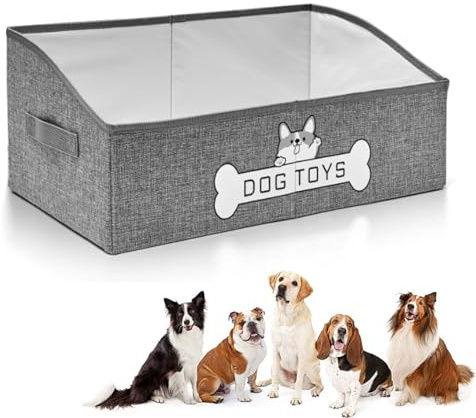 bangminda Large Foldable Storage Basket for Dog Toys 50 x 28 cm Dog Toy Box Pet Toy Box Foldable Storage Boxes Storage Box for Pet Supplies for Dogs