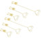 NUOBESTY 6 Stück Memohalter Herz Fotoständer Kartenplatzierungsklammer Vertikaler Notizhalter Büroklammernhalter Memokarten Displaykartenhalter Memo Cliphalter Memo Clips Stahldraht Golden
