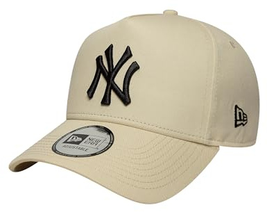 New Era Adult's 9Forty Aframe Side Patch MLB New York Yankees Baseball Cap Hat Light Beige