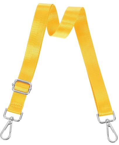 QZKJQDD 2 Stück Taschengurt Gelb 2,5cm Breit, Tragegurt Tasche für Damen und Herren, Einstellbare Länge 75-135 cm Schultergurt für Taschen, Geeignet für Taschen, Umhängetaschen, Handtaschen, usw