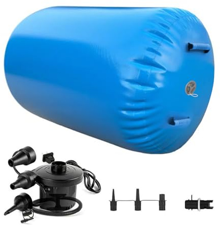 XQZMD Aufblasbare Air Roll, 80/90cm Gymnastikrolle Gymnastik Tumbling Matte mit Elektrischer Luftpumpe, Yoga Gymnastik Zylinder, Air Tumbling Track für Heimgebrauch/Yoga/Fitness