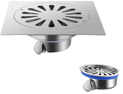 Sumidero Terraza Desagüe De Suelo De Acero Inoxidable Apto para Tuberías De 75110 Cocina Jardín Baño Autosellante Gran Diámetro 20X20cm Succión Magnética