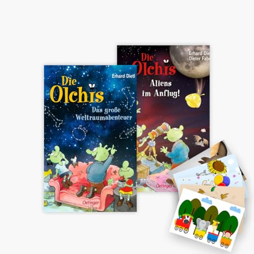 Die Olchis: Das große Weltraumabenteuer + Aliens im Anflug + 1 exklusives Postkartenset