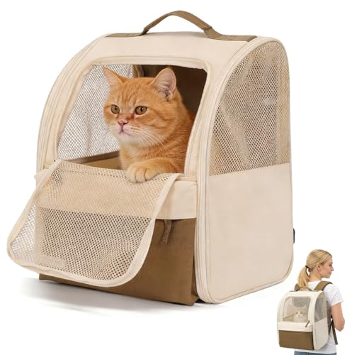 Haustier-Rucksack Bis 15 kg Mit Netzfenster Für Hunde & Katzen | Formstabil Bis 15 kg Mit Sicherheitsleine, Atmungsaktivem Netzfenster Und Faltbarem Design Für Reisen & Alltag
