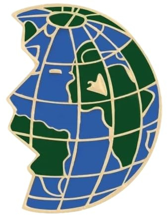 Green Enamel Brooch: Heart, Cactus, Mountain, Forest, Earth Map | Lapel Pin, Klein, Non-precious metal