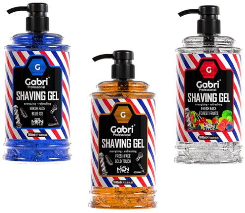 Gabri Professional - 3 x Shaving Gel Collection-Set je 1000 ml | Hochwertiges Rasiergel in 3 markanten Duftvarianten