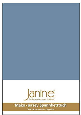 Janine Spannbetttuch 5007 Mako Jersey 180/200 bis 200/200 cm denimblau Fb. 62