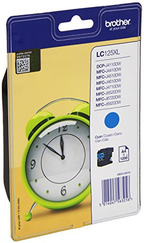 Brother LC-125XLCBP LC-125XL Tintenpatrone hohe Kapazität 1.200 pages Blister, cyan