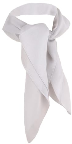 TigerTie Damen Chiffon Nickituch in silber grau einfarbig unicolor - Halstuch Größe 50 cm x 50 cm