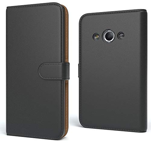 EAZY CASE Tasche kompatibel mit Samsung Galaxy Xcover 3 Schutzhülle mit Standfunktion Klapphülle Bookstyle, Handytasche Handyhülle mit Magnetverschluss und Kartenfach, Kunstleder, Schwarz