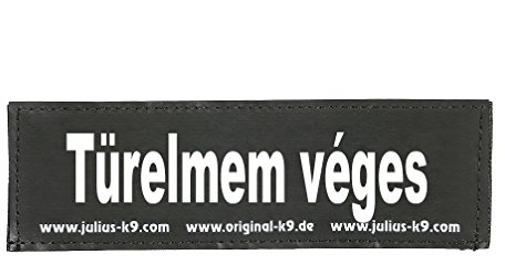 Interchangeable Patches, 1 pair, Türelmem véges, Size: Small, Black