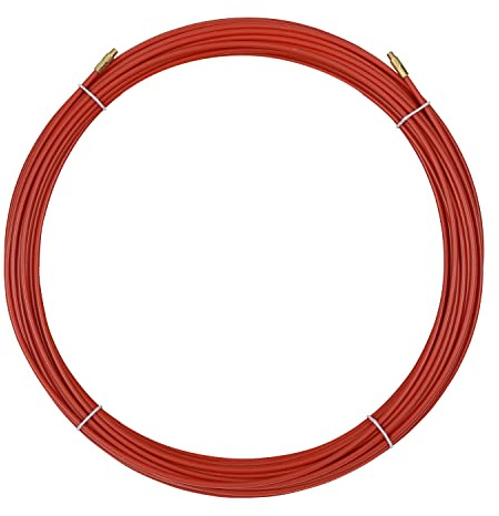 Anguila Guía Pasacables Semiindustrial Acero-Propileno Rojo ⌀6mm 10m | Resistente para trabajos severos, poco efecto memoria y buena torsión; terminales intercambiables; incluye 3 accesorios