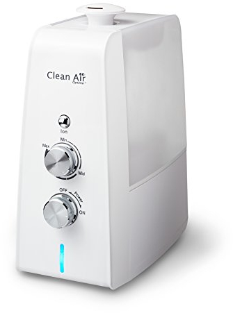 Clean Air Optima CA-602 - Luftbefeuchter mit Ionisator und Aromazerstäube - Stufenlos regulierbare Geschwindigkeiten für die Luftbefeuchtung - Geeignet für Räume bis zu 35m²/90m³