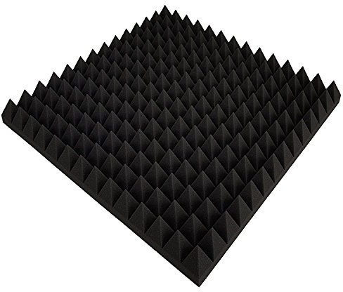 Pyramiden Noppenschaumstoff,Akustik Schaumstoff, Akustikschaumstoff, Pyramiden Akustik, Dämmung alle Farbe Weiß,Anthrazit,Lila,Orage,grün,Rot, (99 x 99 x 6 cm, Anthrazit/Schwarz)