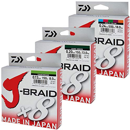 Daiwa J-Braid 8 Braid 150m dunkelgrün - geflochtene Angelschnur