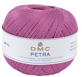 DMC Petra Yarn, 100% Cotton, Hot Pink (53607), Size 5
