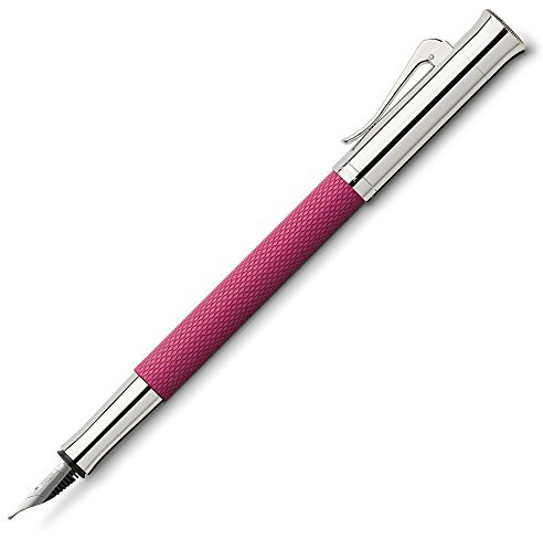 Graf von Faber-Castell Füllfederhalter Guilloche Electric Pink mit Schaft aus Edelharz, 18-Karat Goldfeder mit Iridiumspitze, Federbreite: EF, Abmessung: Länge 131 mm x Ø 12 mm, 145242