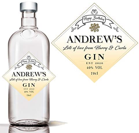 Personalised Gin Bottle Label Custom - Any Wording