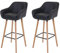 Mendler 2er-Set Barhocker Malmö T381, Barstuhl Tresenhocker - Kunstleder, schwarz