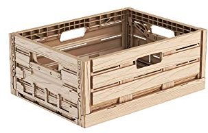 Faltbox im Holzdesign 40x30x16 * Klappbox für Obst, Gemüse * Obstkiste Gemüsekiste Holz Optik