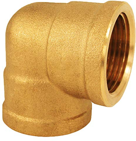 MegaHaustechnik Winkel 90° mit 1 Rohr Zoll Innengewinde IG - Gewinde Fitting Verschraubung aus Messing