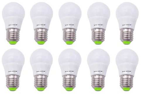 GRV Bombilla LED SMD E27 de 3 W CA 12 V/CC 12 V-24 V, 30 W, incandescente de repuesto para sistema solar, RV, caravana, barco, iluminación interior de bajo voltaje, luz blanca fría, paquete de 10