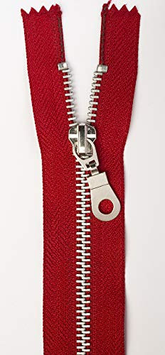 Jajasio 3 Stk. Reißverschluss Metall Aluminium nicht teilbar in 13 Farben rot 30cm Metallreißverschluss für Jacken Taschen Hose Geldböre Jeans