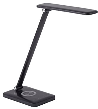 LeuchtenDirekt LED Tischluechte, schwarz, QI-Ladefunktion, Touchdimmer, CCT, 14415-18