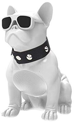 hanghaijia Bulldog Bluetooth Speaker, Suitable For Mobile Phone, Laptop, Tablet, TV, Smart Portable Speaker FM Radio,Size 5.2×3.2×4.9 (Color : White)