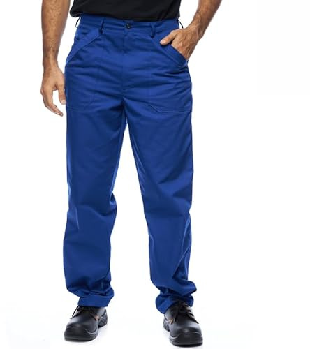 MAZALAT work wear Pantalons de Travail Homme, Pantalons de Travail Modèle Classique, Pantalon Cargo, Vêtements de Travail, Grandes Tailles jusqu'à 3ХL, Bleu, 66