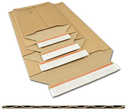 verpacking 40 Versandtaschen (4 Größen mit je 10 Wellpapptaschen - für A6 | A5 | A5+ | A4) in Premium Qualität Braun Wellpapp Versandtasche Kartonversandtasche