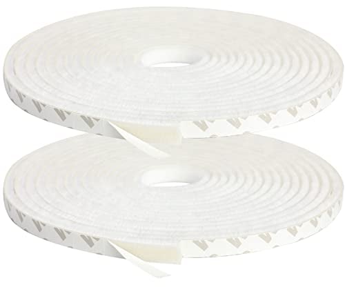 wordmouk 10m Self-Adhesive Brush Seal Strip Weather Stripping Windproof Dustproof Window Sealing Tape for Door Draught Excluder Insulation SoundProof, 9mm x 5mm, White