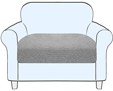 SHUOJIA Sofa Seat Cushion Cover, Stretch Sofa Seat Cover, Cushion Covers Non-slip, Slipcover Cover for Sofa Seat Cushions,Seat Couch Cover for Pets & Kids (Light Grey,Large-1-Seater)
