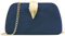 Milisente Clutch Damen, Elegant Kette Abendtasche Tasche Für Samt Mit Blatt Schnalle Verschluss Hochzeit Handtasche (blau)