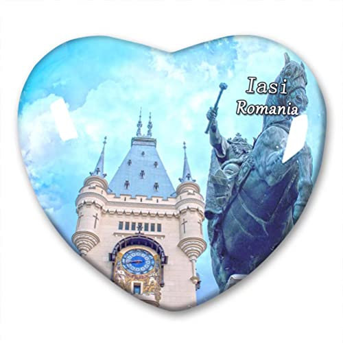 Romania Iasi Fridge Magnet Refrigerator Stickers Collection Decorative Magnet Travel Souvenir Heart-Shaped Crystal Glass