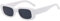 MG.Haus Sonnenbrille Damen Vintage Rechteckige Sonnenbrille 90s Retro Schmale Brille UV400-Schutz Sunglasses Kleine rechteckige für Damen Herren Unisex (Weiß)