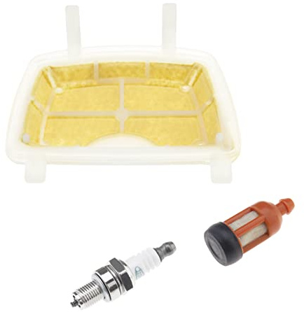 Create idea Set of 3 Air Filter Spark Plug Kit 11391201602 Compatible with Stihl MS171 MS181 MS211 Chainsaw Oil Fuel Filter Parts Chainsaw Accessories