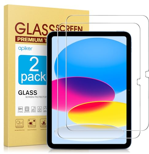 apiker für iPad 11/10. Generation für Panzerglas, kompatibel mit 2025 iPad 11 Zoll (A16)/10. Generation Schutzfolie, Anti- Kratzer, Bläschenfrei, 2 Stück