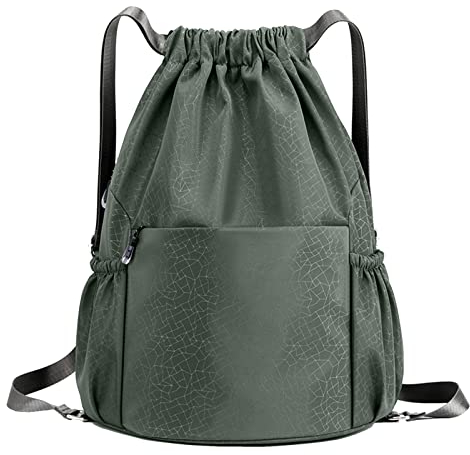 X SIM FITNESSX Sport Turnbeutel, Wasserdicht Beutel Unisex Rucksack Daypack Gym Bag, Sportbeutel Beuteltasche für Schule Sport, Reisen und Outdoor (Grau-Musterstil)