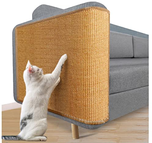 Bambusteppich Kratzmatte für Katzen, rutschfeste Kratzmatte aus natürlichem Sisal für Wohnungskatzen, Schutz von Möbeln und Sofa für Training und Freizeitaktivitäten (Color : W x L, Size : 50x80cm/1