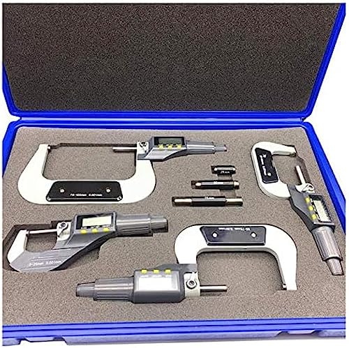 0-25mm 25-50mm 50-75mm 75-100mm Electronic Outside Micrometer 0.001 Mm Digital Micrometer Gauge Meter Micrometers Measuring Tool Digital Micrometer,4pcs Set,YUYANAIAI