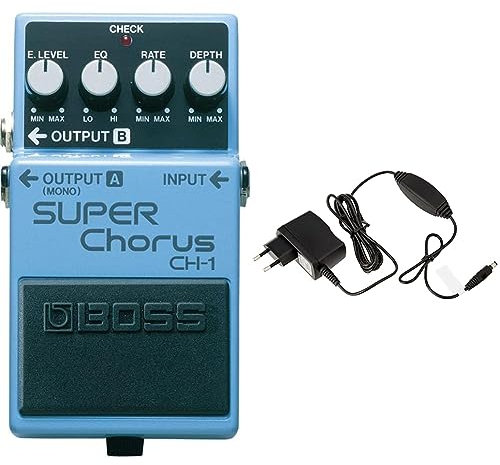 Pédale Super Chorus CH-1 BOSS, un son de Chorus classique avec des aigus cristallins et un effet stéréo unique & Alimentation PSA-230S BOSS, un adaptateur secteur pour toutes les nouvelles