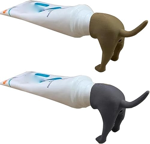 2 Stück Hundehintern Form Zahnpasta Deckel, Lustige Zahnpastakappen, Kreative Zahnpasta Spender Kappe, Zahnpasta Kappen Kappenspender, Zahnpasta-Aufsatz für Kinder und Erwachsene (2PCS)