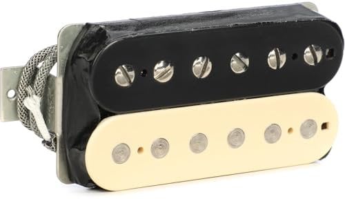 DiMarzio DP 308BZ PAF 57 Neck Humbucker E-Gitarren Tonabnehmer, Schwarz/Altweiß Zebra