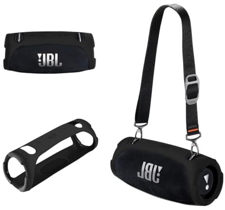 Silicone Cover Case Compatible with JBL Xtreme 3 Portable Bluetooth Speaker, Waterproof Soft Skin Silicone Protective Case for JBL Xtreme 3 Bluetooth Speaker Accessories (Black)