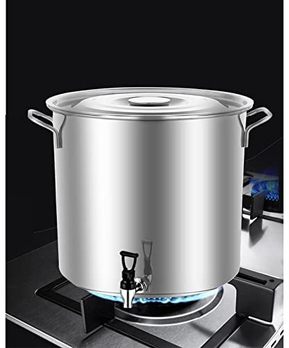 Marmite en Acier Inoxydable - Marmite avec Robinet - Grande Marmite avec Couvercle, Seau À Soupe Épaissi De Grande Capacité, Seau À Tisane pour Restaurant, Seau À Lait, Seau À Eau Chaude(40X60cm)
